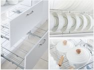 Dish Organizer Slide Out Wire Baskets , U - Shape Support Slide Out Baskets For Kitchen Cabinets
